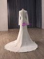 White Mermaid Lace Long Sleeve Wedding Dress With Detachable Train