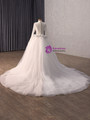 White Mermaid Lace Long Sleeve Wedding Dress With Detachable Train