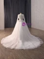 White Mermaid Lace Long Sleeve Wedding Dress With Detachable Train