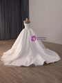 White Tulle Straps Pearls Wedding Dress