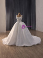 White Tulle Straps Pearls Wedding Dress