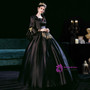 Black Satin Long Sleeve Bow Rococo Vintage Dress