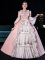 Pink White Bow Long Sleeve Baroque Victorian Dress