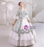 Green Square Short Sleeve Bow Rococo Vintage Dress