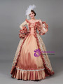 Light Coffee Satin Long Sleeve Print Vintage Dress