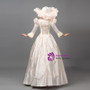 Champagne Satin Long Sleeve Vintage Baroque Dress