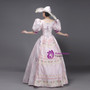 Champagne Satin Puff Sleeve Vintage Dress