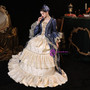 Vintage Navy Blue Satin Rococo Vintage Dress