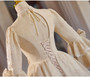 Champagne Short Sleeve Bow Rococo Vintage Gown Dress
