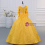 Burgundy Long Sleeve Pleats Victorian Dress