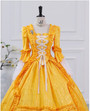 Burgundy Long Sleeve Pleats Victorian Dress