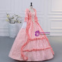 Pink Long Sleeve Pleats Rococo Vintage Dress