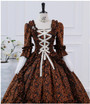 Coffee Long Sleeve Rococo Vintage Victorian Dress