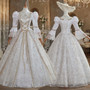 White Long Sleeve Lace Rococo Vintage Dress