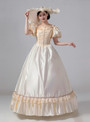 Champagne Puff Sleeve Vintage Baroque Dress