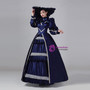 Navy Blue Satin Long Sleeve Bow Vintage Victorian Dress