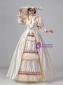 Champagne Satin Long Sleeve Rococo Vintage Dress