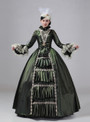 Dark Green Satin Long Sleeve Rococo Vintage Dress