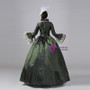 Dark Green Satin Long Sleeve Rococo Vintage Dress