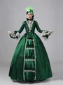 Green Satin Long Sleeve Rococo Vintage Dress