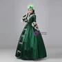Green Satin Long Sleeve Rococo Vintage Dress