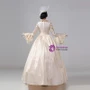 Champagne Satin Long Sleeve Rococo Vintage Dress