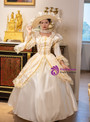 Champagne Satin Long Sleeve Rococo Vintage Dress