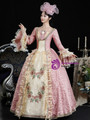 Pink Ball Gown Print Long Sleeve Vintage Dress