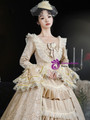 Champagne Long Sleeve Lace Vintage Dress