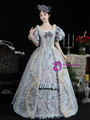 Gray Ball Gown Puff Sleeve Rococo Vintage Dress