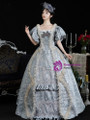 Gray Ball Gown Puff Sleeve Rococo Vintage Dress