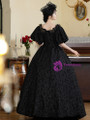 Black Ball Gown Puff Sleeve Vintage Victorian Dress