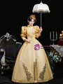 Gold Satin Long Sleeve Vintage Dress
