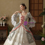 Blue Print Long Sleeve Retro Rococo Dress