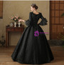 Black Lace Short Sleeve Bow Baroque Vintage Dress