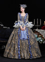 Blue Long Sleeve Lace Rococo Antonietta Dress