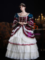 Burgundy Satin Long Sleeve Victorian Rococo Dress