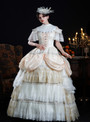 Champagne Satin Lace Vintage Rococo Dress