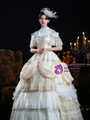 Champagne Satin Lace Vintage Rococo Dress