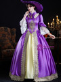 Purple Long Sleeve Lace Baroque Vintage Dress