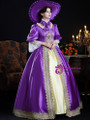Purple Long Sleeve Lace Baroque Vintage Dress