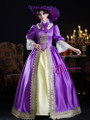 Purple Long Sleeve Lace Baroque Vintage Dress