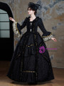 Black Long Sleeve Lace Rococo Vintage Dress