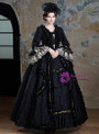 Black Long Sleeve Lace Rococo Vintage Dress