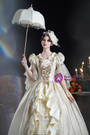 Vintage Champagne Short Sleeve Lace Vintage Dress