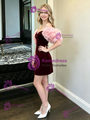 Burgundy Velvet Off the Shoulder Homecoming Dress