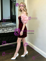 Burgundy Velvet Off the Shoulder Homecoming Dress