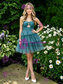 Blue Tulle Spaghetti Straps Homecoming Dress