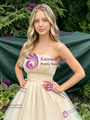 Champagne Tulle Spaghetti Straps Pleats Homecoming Dress