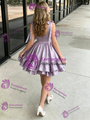 Purple Satin Straps Homecoming Dress